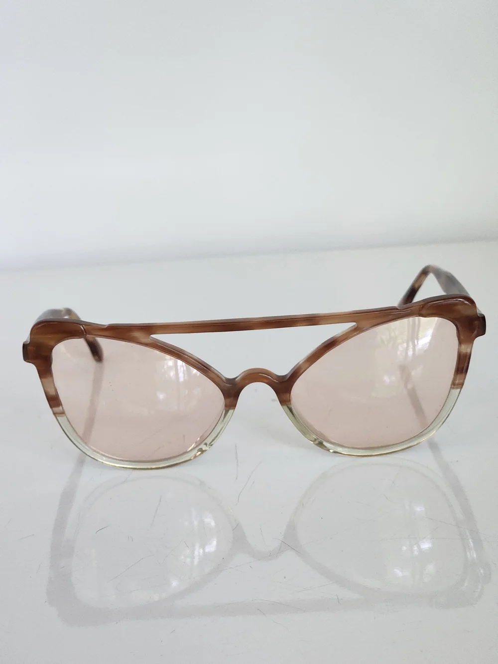 CIBELLE Cat‎ Eye Tortoiseshell Sunglasses Pink Gradient Lenses Handmade In Italy